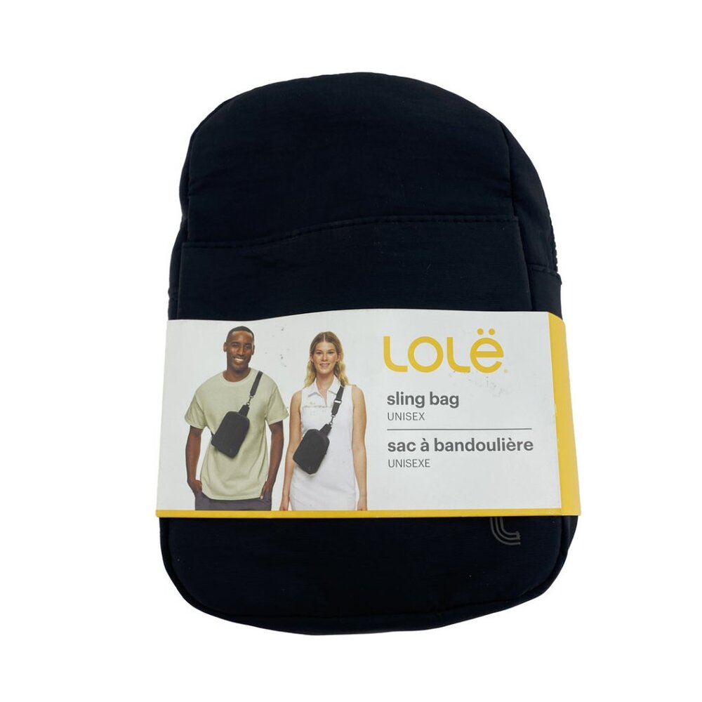 Lolë | Unisex Sling Body Bag | Travel Bag | Purse | Adjustable Strap | Black NEW